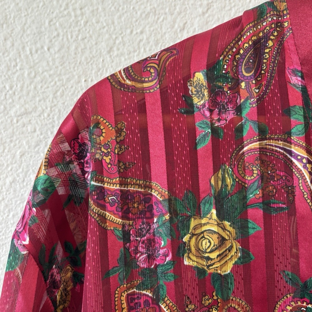 Victorias Secret 90s Gold Label Pajama‎ Set Floral Paisley Size M Valentine Luxe - Picture 4 of 15